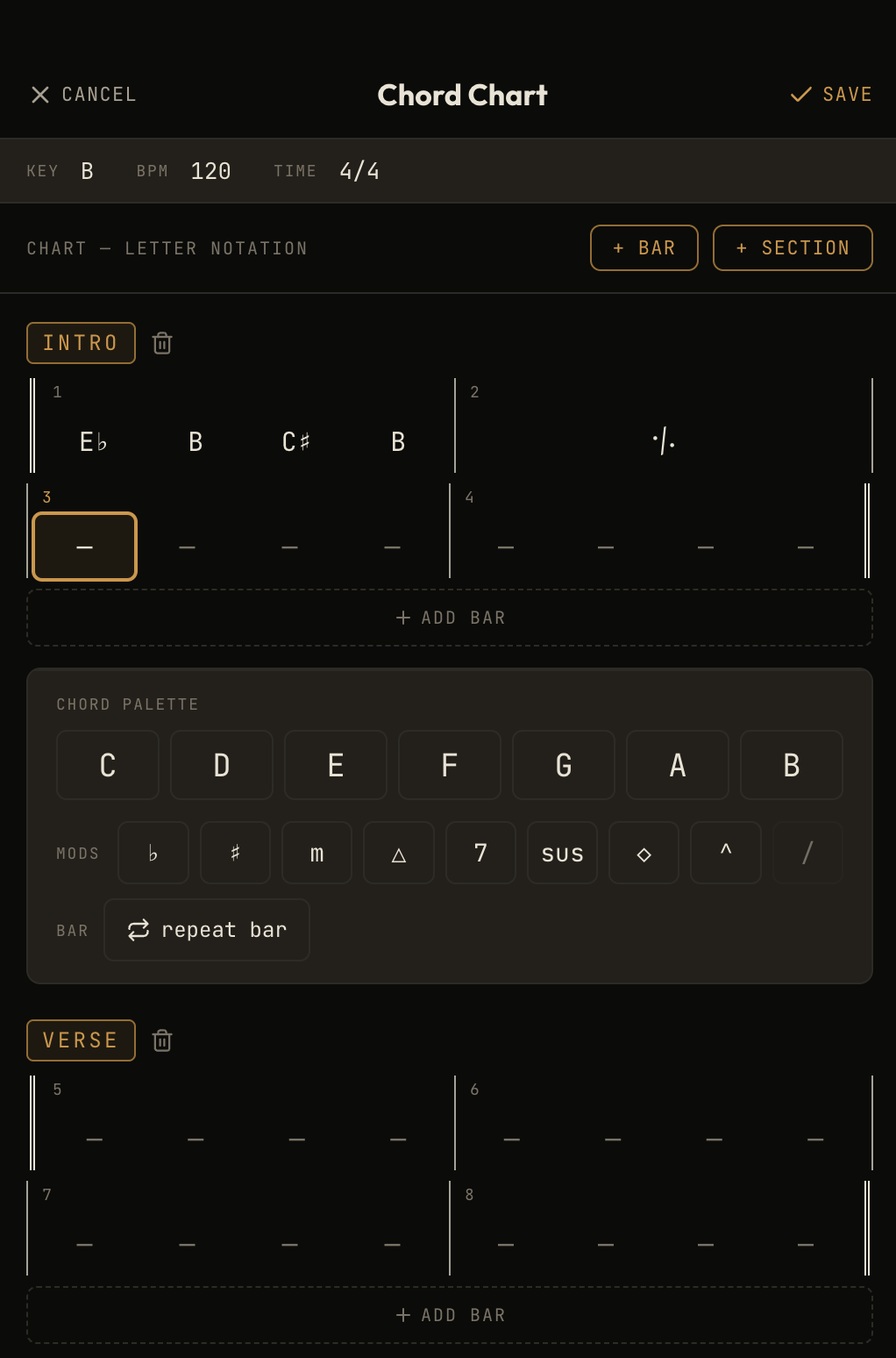 Chord Chart Editor