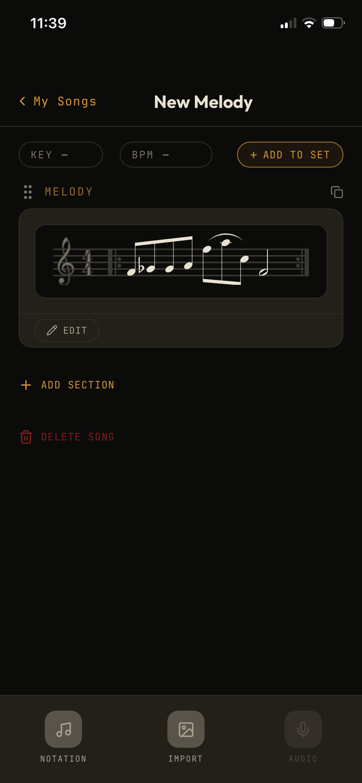Creating a new song idea