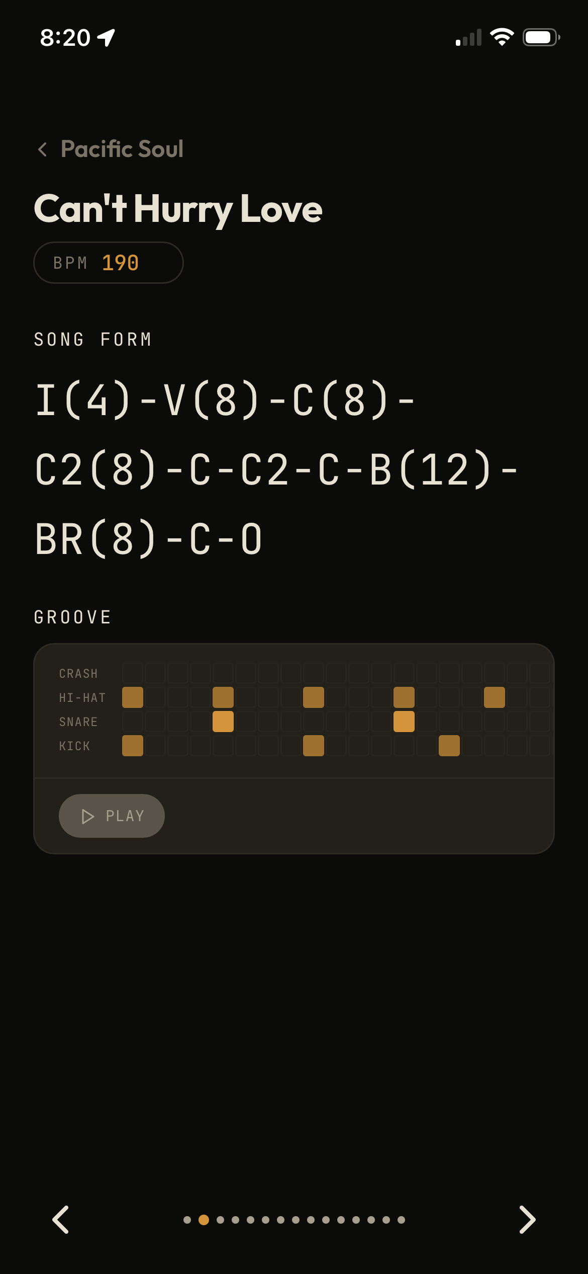 Stage Mode interface